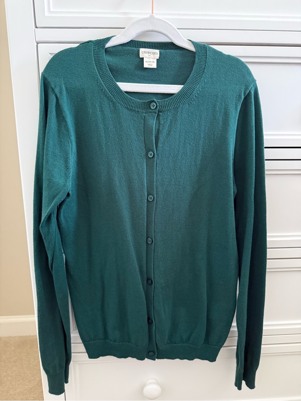 Crewcuts Green Cardigan Sweater XL (12-14)